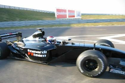 Jos Verstappen shakes down the new Minardi-Cosworth PS03 at Fiorano