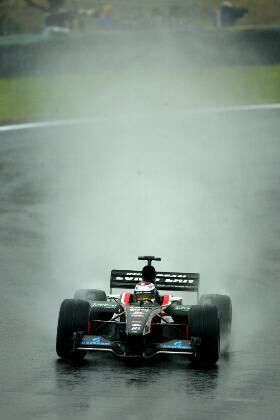 Jos Verstappen during Friday's wet free practice session