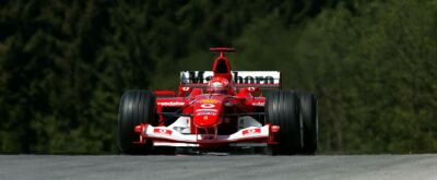 Michael Schumacher on his way to pole position in Austria