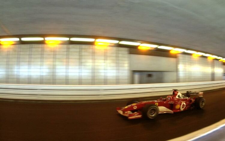 Michael Schumacher on his way to third place at the 2003 Monaco Grand Prix