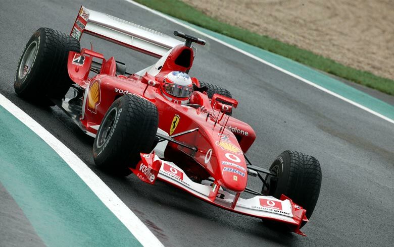 Rubens Barrichello during the wet first qualifying session at Magny Cours