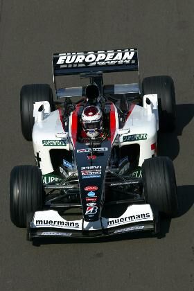 Jos Verstappen in his Minardi-Cosworth during the British Grand Prix