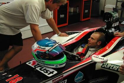 Gianmaria Brunni gets his first taste of the Minardi at Fiorano