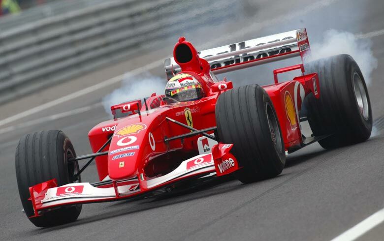 Demonstrating the Ferrari F2001 at the 2003 Marlboro Masters at Zandvoort