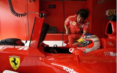 Ferrari during qualifying in Hungary