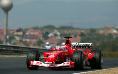 Ferrari during qualifying in Hungary