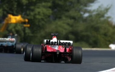 Ferrari during qualifying in Hungary