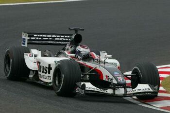 Jos Verstappen during qualifying for the 2003 Japanese Grand Prix at Suzuka