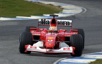 Luca Badoer at the wheel of the Ferrari F2003-GA