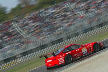 The 22 Ferrari 550 Maranello of Luca Cappellari and Fabrizio Gollin on its way to victory at Monza