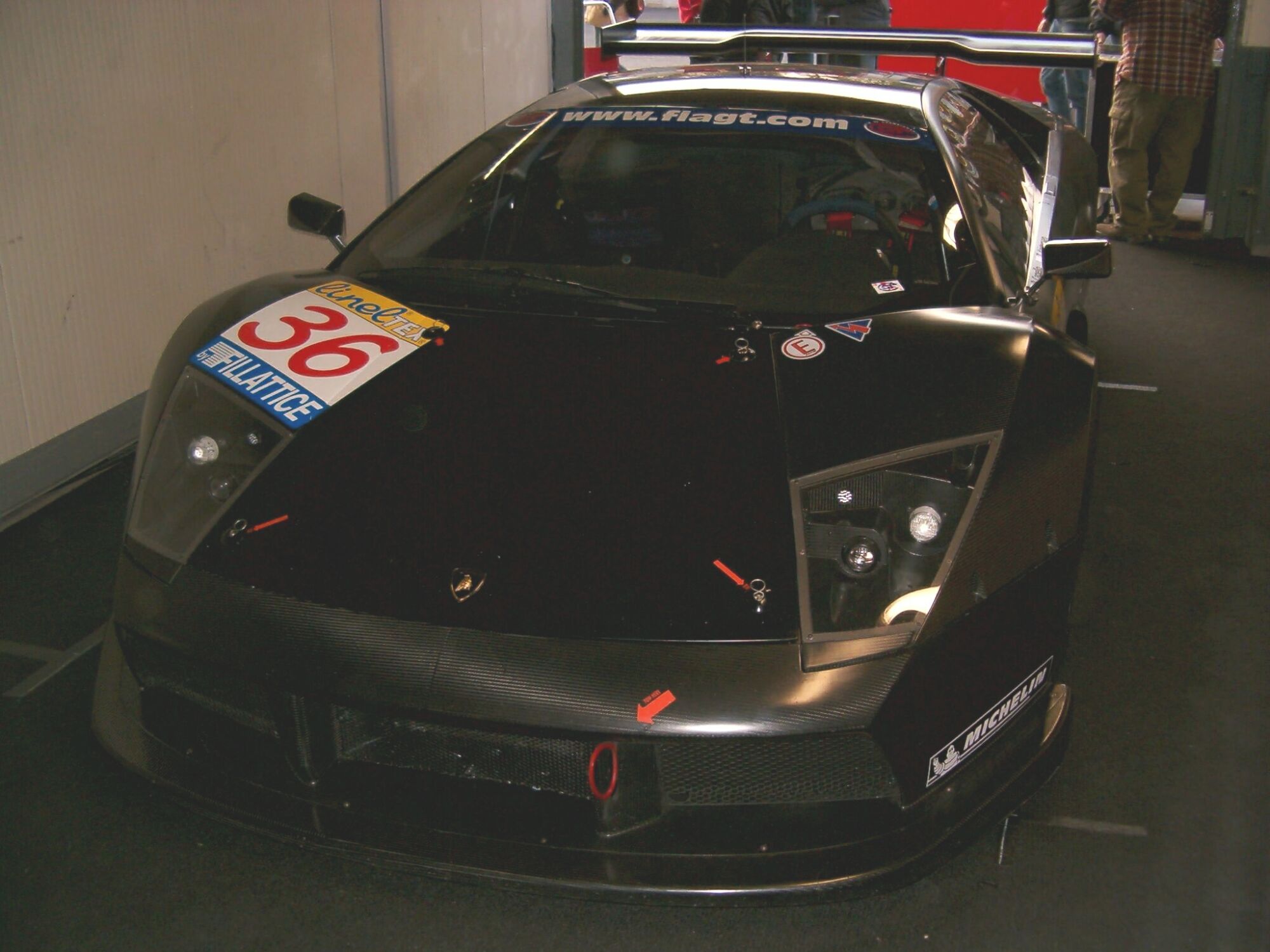 The Lamborghini R-GT in the garage at Monza. Photo: Carlo Ombello.