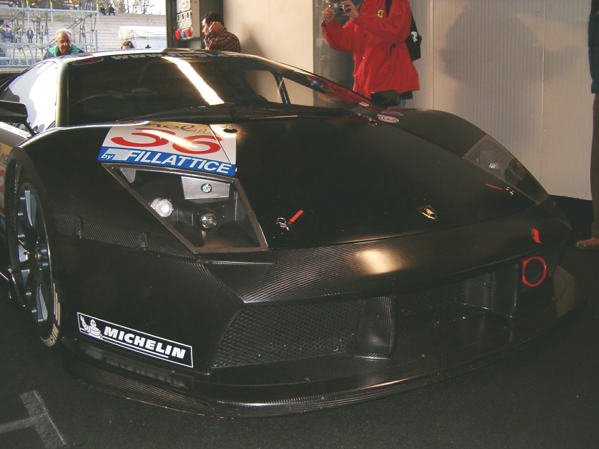 The Lamborghini R-GT in the garage at Monza. Photo: Carlo Ombello.