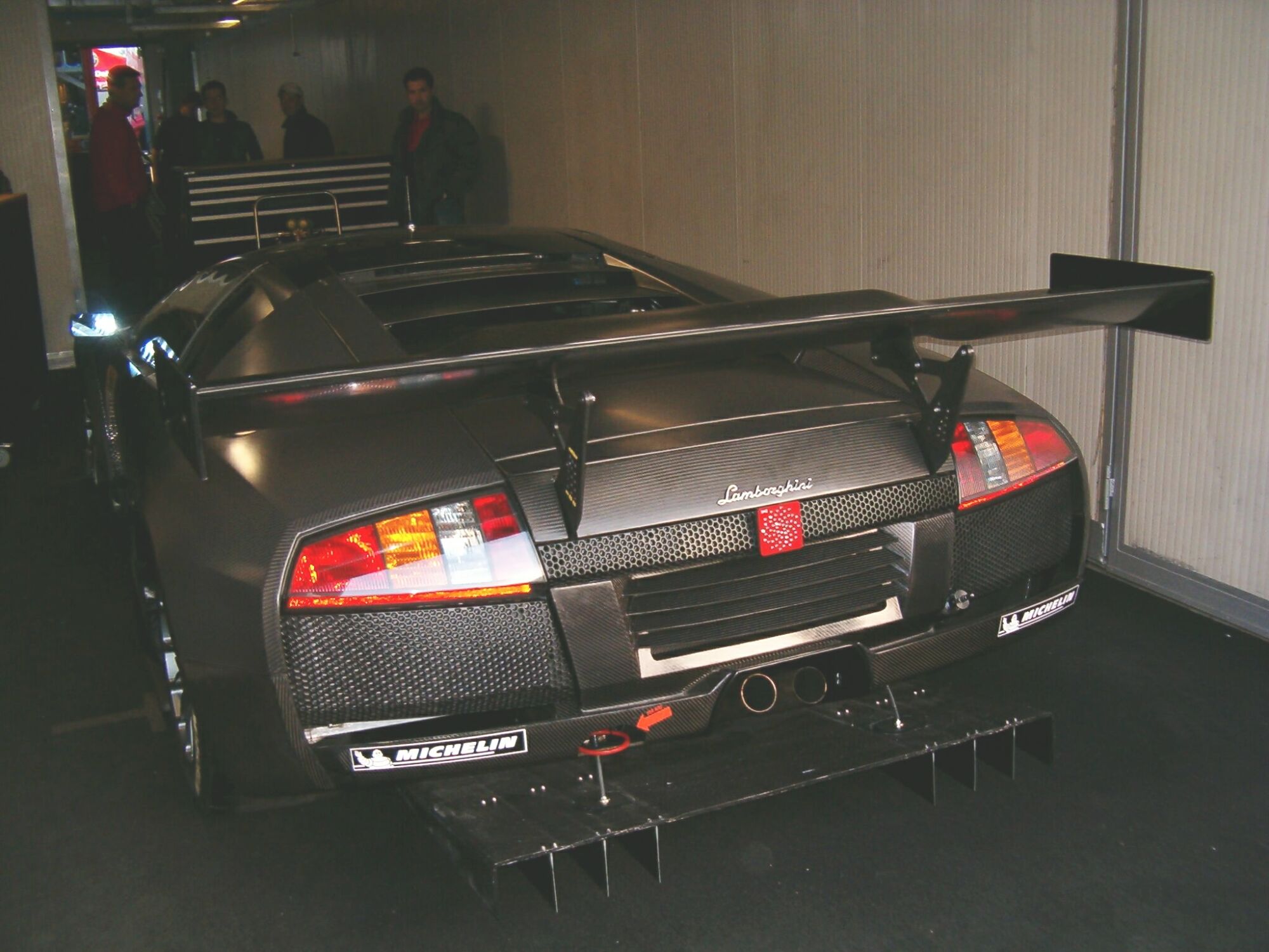 The Lamborghini R-GT in the garage at Monza. Photo: Carlo Ombello.