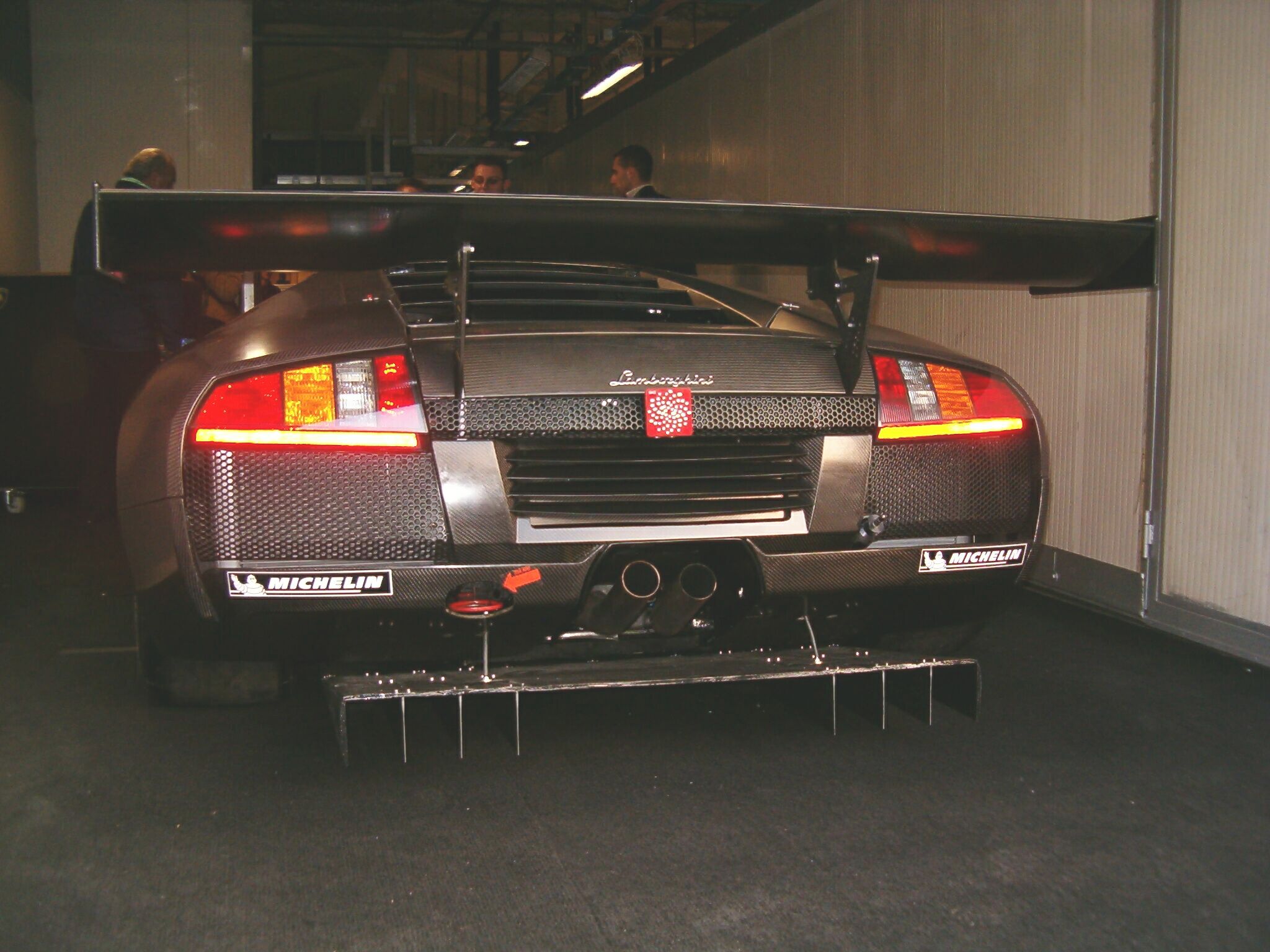 The Lamborghini R-GT in the garage at Monza. Photo: Carlo Ombello.