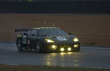 The Cirtek Motorsports Ferrari 360 Modena on its way to victory in LM GT at the le Mans 1000 kms