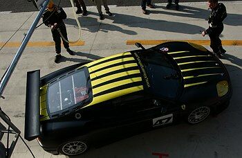 Pit visit for the Cirtek Ferrari at the le Mans 1000 kms