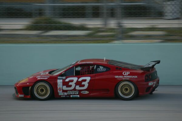 The Ferrari of Washington 360GT on its way to winning the GT class in Miami