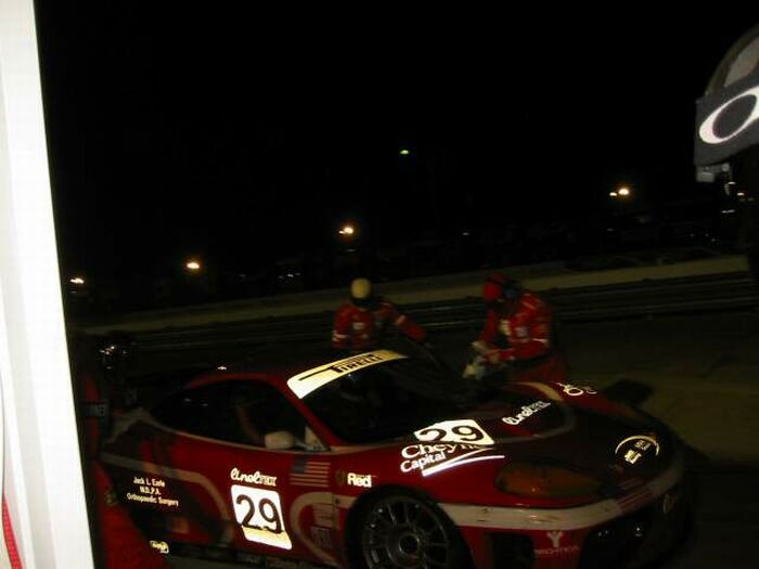 overnight refuelling stop for one of the JMB Team USA Ferrari 360 Modenas at Sebring