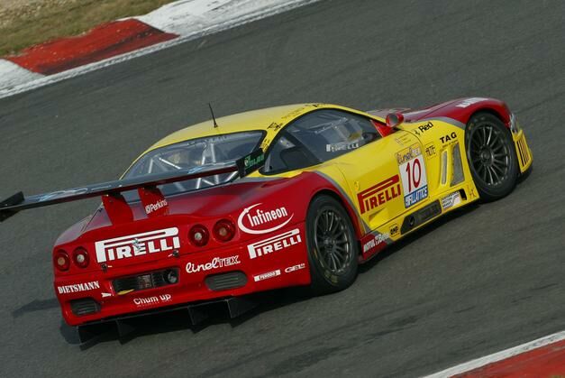 the no 10 JMB Racing Ferrari 550 Maranello showed signs of being closer to the pace at Magny Cours