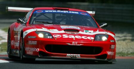 Matteo Bobbi and Thomas Biagi took their third consecutive FIA GT victory after the sister no22 BMS Ferrari was disqualified from the win due to airbox irregularities