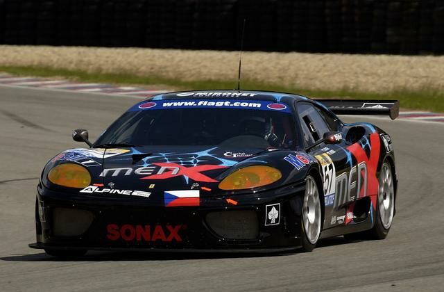 the N-GT class Menx Ferrari 360 during qualifying at Brno for the team's home race