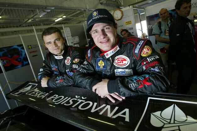 Thomas Enge and Robert Pergl with the Menx Ferrari 360 at the team's home race at Brno