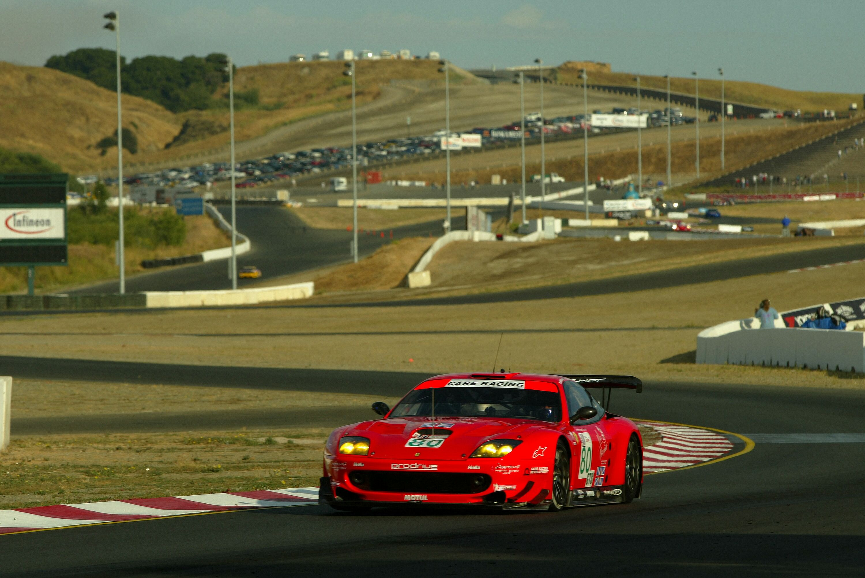 new Prodrive Ferrari driver pairing David Brabham and Jan Magnussen on their way to third place in GTS at Sonoma