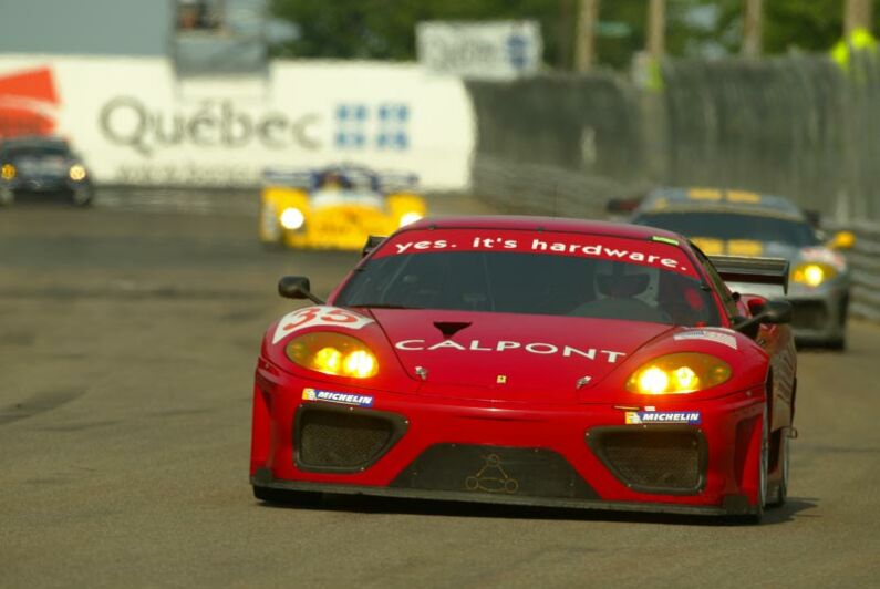 The Kelleners/Lazzaro Ferrari 360 Modena on its way to second place in the GT class today at Trois-Rivieres