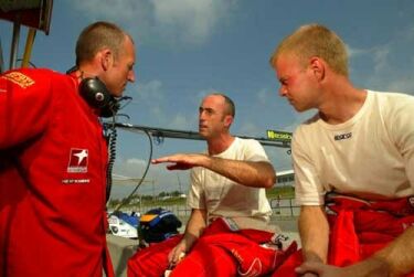 The Prodrive Ferrari team last weekend at the Grand Prix of Mosport