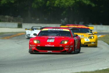 The Prodrive Ferrari team on their way to victory at Road America last time out in the American Le Mans Series