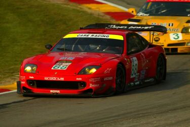 The Prodrive Ferrari team on their way to victory at Road America last time out in the American Le Mans Series