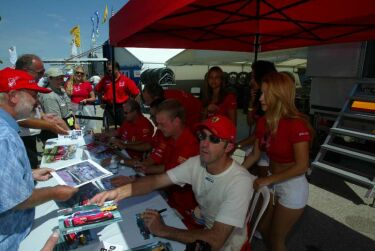 The Prodrive Ferrari team on their way to victory at Road America last time out in the American Le Mans Series