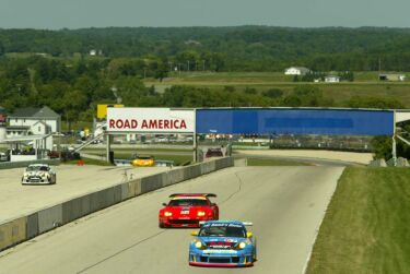 The Prodrive Ferrari team on their way to victory at Road America last time out in the American Le Mans Series