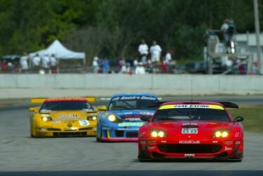 The Prodrive Ferrari team on their way to victory at Road America last time out in the American Le Mans Series