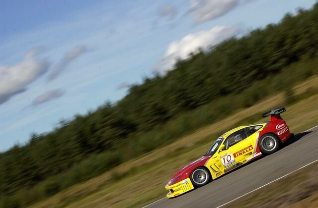 the Derichebourg/Pescatori JMB Racing Ferrari 550 Maranello during opening free practice at Anderstorp