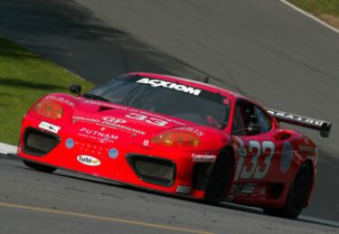 The Scuderia Ferrari of Washington 360GT of Cort Wagner and Brent Martini on its way to third overall at the Six Heures du Circuit Mont Tremblant