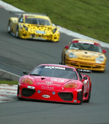 The Scuderia Ferrari of Washington 360GT of Cort Wagner and Brent Martini on its way to third overall at the Six Heures du Circuit Mont Tremblant