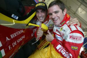 de Simone and Bertolini celebrate winning the N-GT class at Oschersleben