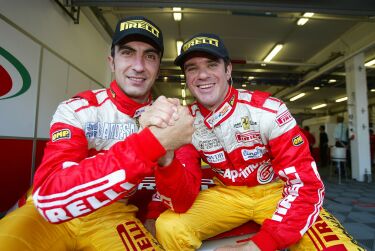 Bertolini and De Simoni celebrate clinching N-GT pole in Estoril