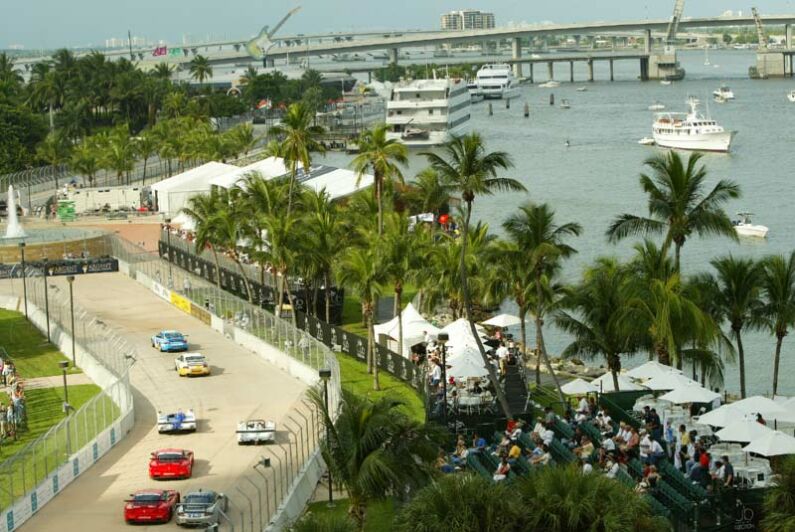 The Prodrive Ferrari 550 Maranellos on their way to GTS victory in Miami