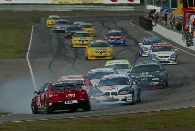 Roberto Colciago spins in front of the field in race two