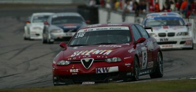 Nicola Larini on his way to victory at Anderstorp today