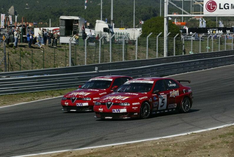 Roberto Colciago and Nicola Larini at Estoril today