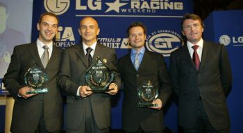 Jorg Muller, Gabriele Tarquini, Andy Prilaux and ETCC promoter Marcello Lotti