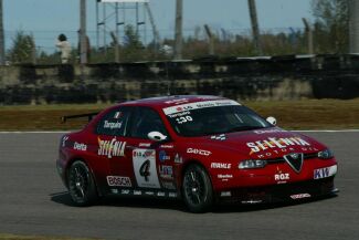 Gabriele Tarquini at the wheel of the Autodelta Alfa Romeo 156GTA during the 2003 ETCC