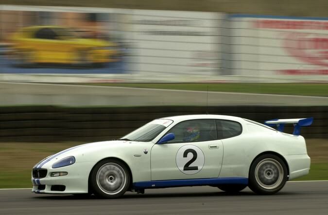 Pirelli test driver Fabio Babini at the wheel of the Maserati Trofeo during the Vallelunga tyre development test session