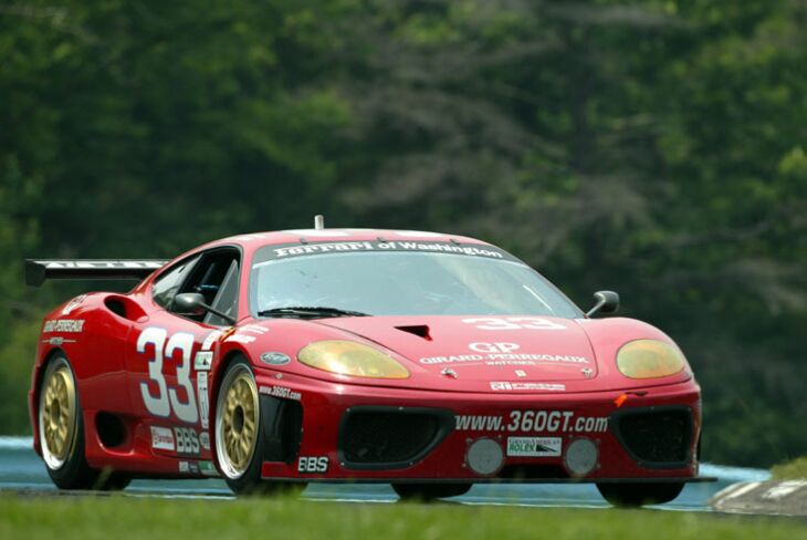 the Scuderia Ferrari of Washington Ferrari 360 GT of Bill Auberlen and Cort Wagner on the way to clinching the Grand-Am GT title at Daytona