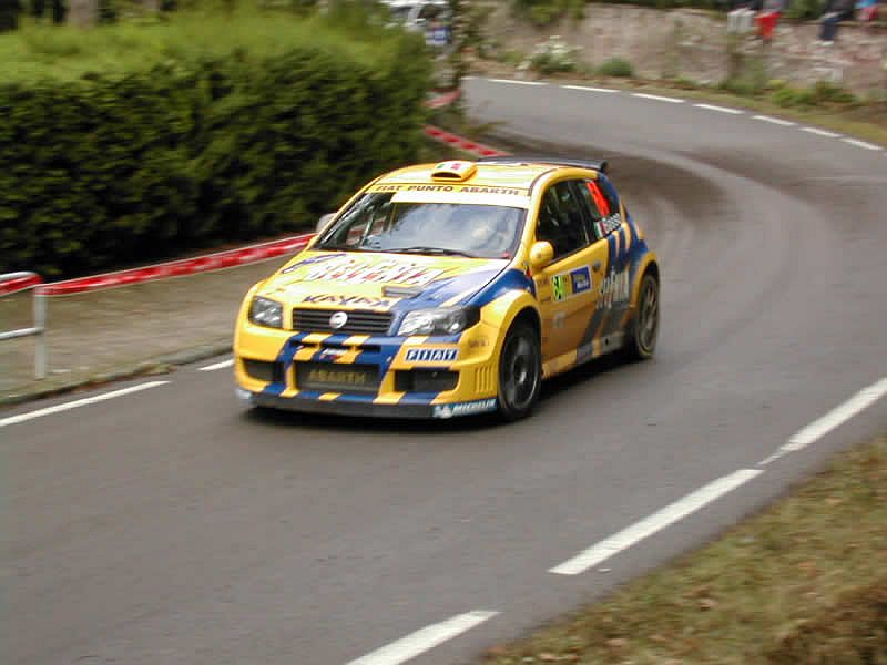 Fiat Punto Abarth RallyS1600 in action on the Catalunya Rally