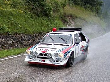 Miki Biasion at the wheel of the Lancia Delta S4