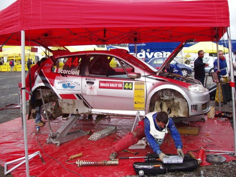 Fiat Punto Abarth action from the 2004 FIA World Rally Championship Wales Rally GB